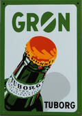 Emaljeskilt GRØN TUBORG 
