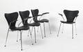 Arne Jacobsen. 3207, Fire 7er armstole. 4
