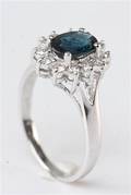 Safir- og brillantring ca. 0,18 ct. 
