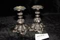 Rokokoljusstakar i nysilver, 2 st, H 17 cm