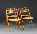Hans J. Wegner. Fire savbukke stole af egetræ, CH-29. 4