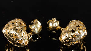 Ørehængere, 18 kt guld, 