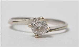 Solitairering med brillant på ca. 0,52 ct