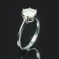 Solitaire ring i 8 kt. rhodineret guld med brillant