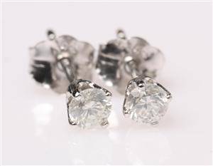 Ørestikker 14 kt. rhodineret guld med diamant ca. 0,20 ct. 2