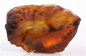 Dansk upoleret ravklump. Vægt 440 gram. 