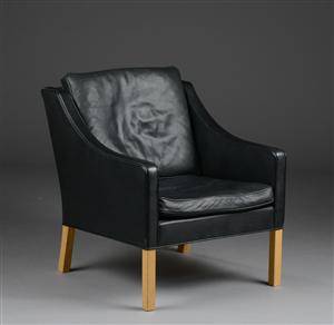 Børge Mogensen, lænestol, model 2207, originalt læder