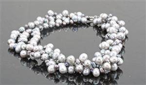 3 strand cultured fresh water pearl necklace