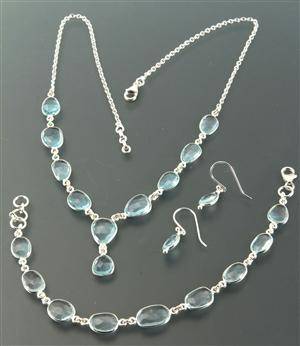 Smykkesæt med topaser Halskæde, armbånd og øreringe 4