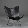 Butterfly chair  Flagermusstol, sort læder 