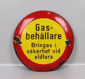 Emaljskylt, Gasbehållare
