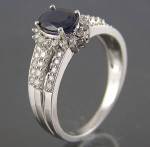 Safir- og brillantring
