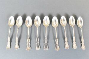 Kaffeskedar i silver 12 st, längd 10,5 cm, vikt 127,4 gram