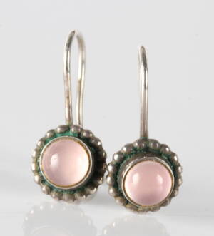 Georg Jensen. Et par øreringe med rosenkvarts 2
