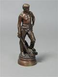 Broncefigur  i form af skovarbejder