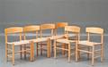 Børge Mogensen. Sæt på seks shakerstole model J39