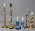 Samling bordlamper, messing  keramik, 1900-tallet. 6