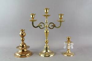 Ljusstakar i mässing 3 st