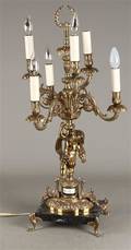 Stor bordlampe, forgyldt zink