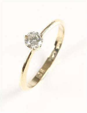 Ring, 14 kt guld, brillant