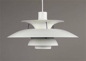 Poul Henningsen, PH 5 pendel, hvidlakeret