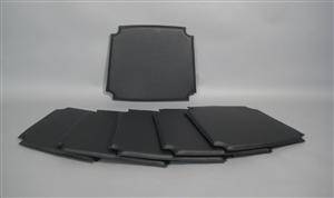 Seks hynder til Hans J. Wegner Y- stol. Sort læder. 6 