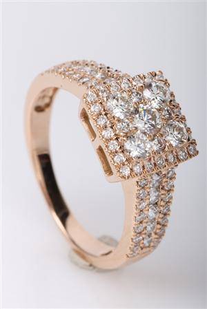 Brillantring fra FHP, 14 kt rosa guld, ca. 1.01 ct.