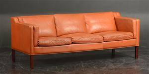 Stouby 3-pers. sofa med brunt læder