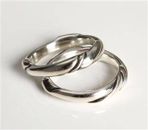 Georg Jensen, par ringe, sterling sølv, dessin 238 2