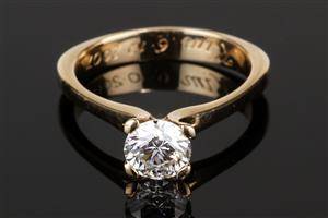 Brillantring af guld 14 kt., solitairering, 1.13 ct