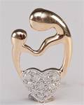 Hjertevedhæng med diamanter ca. 0,17 ct.