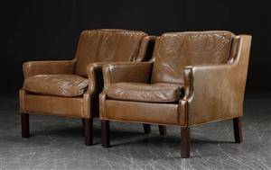 Par lænestole, læder, dansk møbeldesign 2