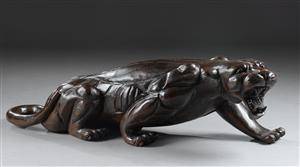 Panter af udskåret orientalsk hardwood, 20 årh