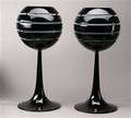 Par Manhattan bordlamper, sortlakeret aluminium 2 