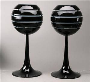 Par Manhattan bordlamper, sortlakeret aluminium 2 