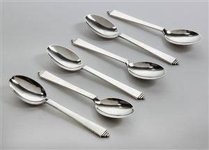 Harald Nielsen for Georg Jensen. Pyramide frokostskeer af sterlingsølv 6