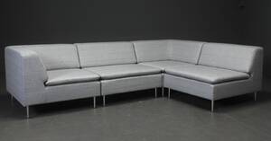 DAMM MODULSOFA betrukket med slidstærkt Light Grey møbelstof