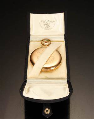 Dobbeltkapslet lommeur af guld, 14 kt.