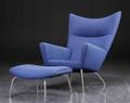 Hans J. Wegner. Lænestol model CH-445 Wing Chair med skammel 2