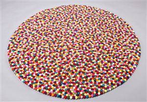 Rug Balls tæppe af new zealandsk uld Ø 140 cm. 