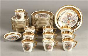 Kgl. kaffestel med guldkant 36