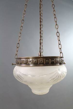 Taklampa i glas och koppar 