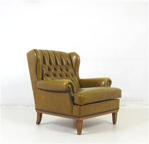 Chesterfield Lounge Sessel in Leder