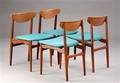 Et sæt på fire stole af teaktræ, 1960erne 4