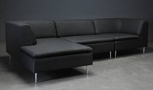 DAMM MODULSOFA betrukket med slidstærkt Antracit møbelstof