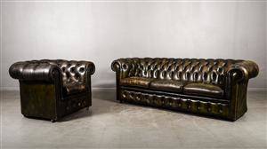 Chesterfield soffa och fåtölj 2