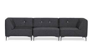 Morten Voss. THE SOFA FIFTYONE. Modulsofa med udskiftelige knapper. Antracit grå med Grey Flash knapper.