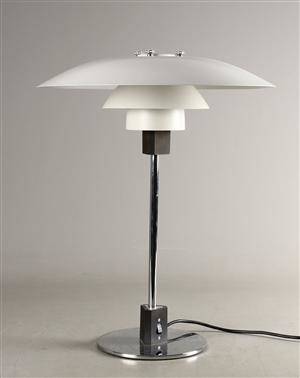 Poul Henningsen, PH 43 bordlampe, hvidlakeret