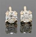 Earrings in 14k set with brilliant cut diamonds 0.62 ct