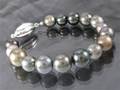 Armband aus Tahiti-Zuchtperlen, Verschluss Sterlingsilber